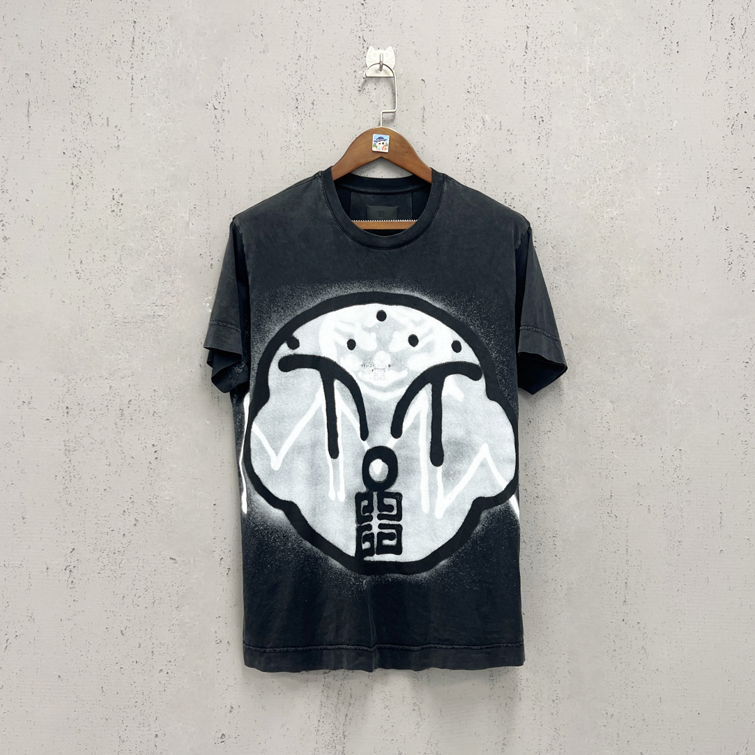 99新 Givenchy/纪梵希 纪梵希水洗黑印花刺绣标logo短袖xs码