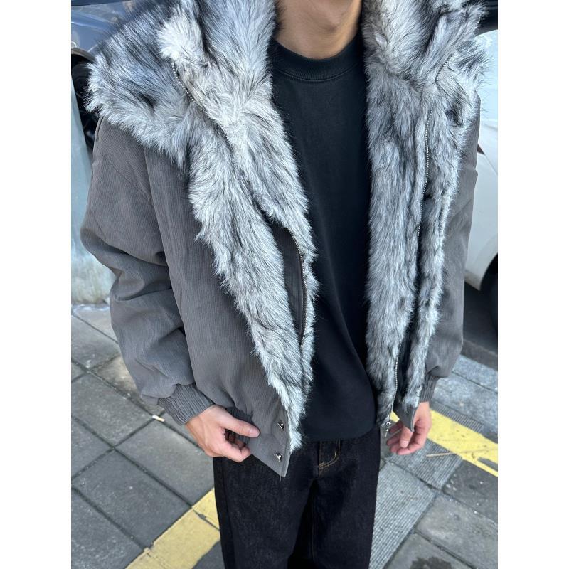 8224 美式狼王双层翻毛领座山雕外套加厚冬季cleanfit保暖棉服