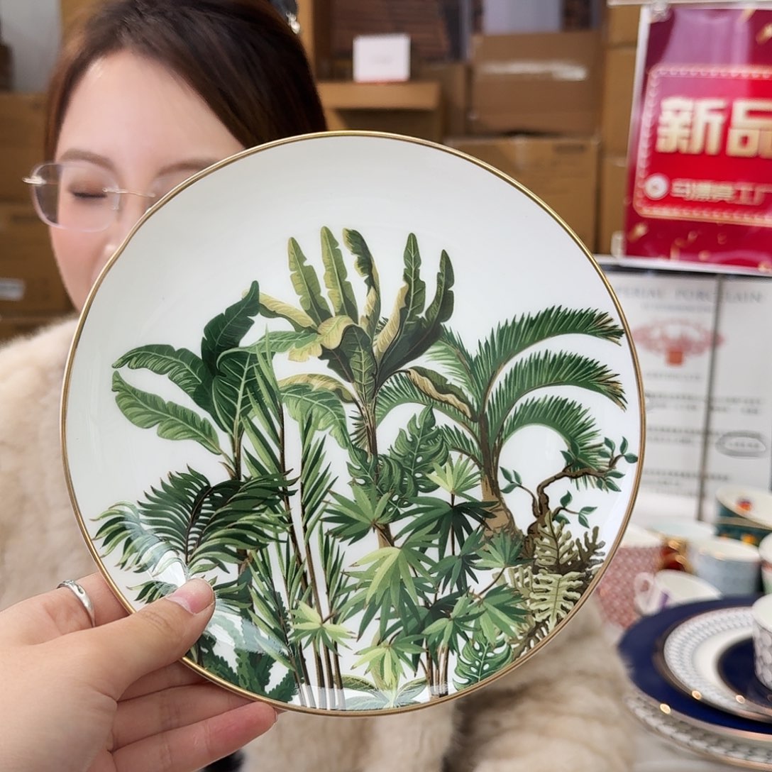 骨瓷高骨骨瓷8英寸20cm平盘一只外贸骨瓷