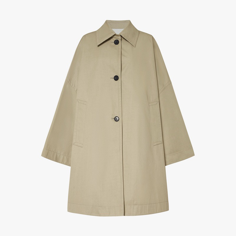 ed长款外套女 2024秋季新款斗篷式A型风衣驼色上衣 