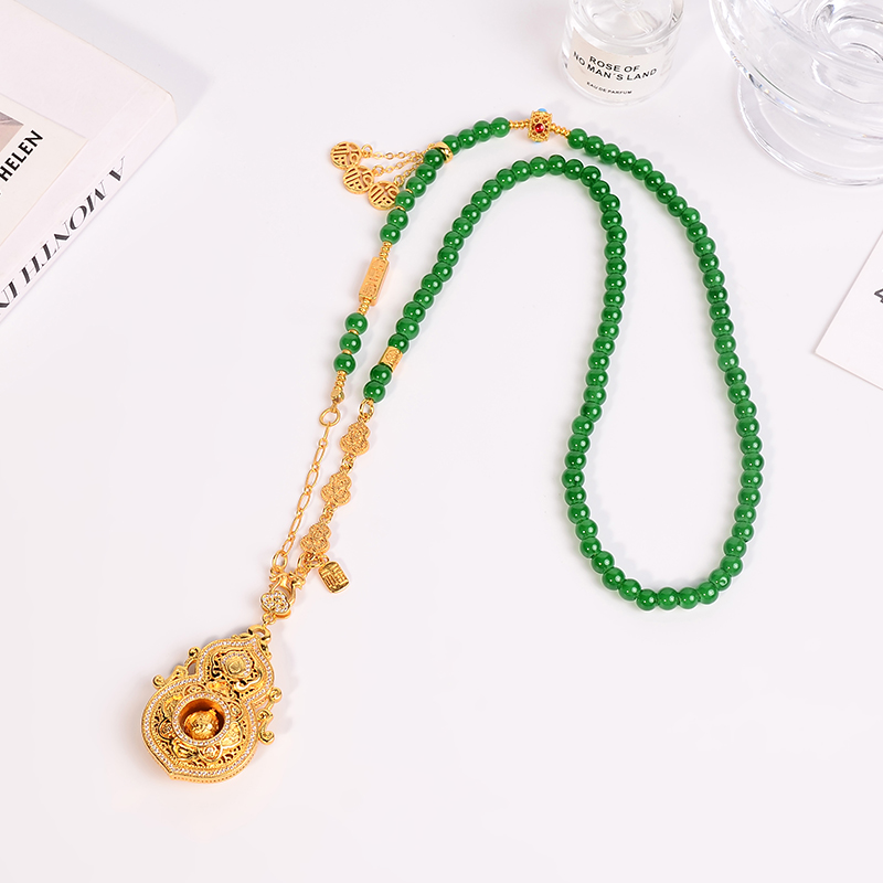 铜合金项链 人生四美葫芦项链女新中式超重工高级感轻奢衣服配饰