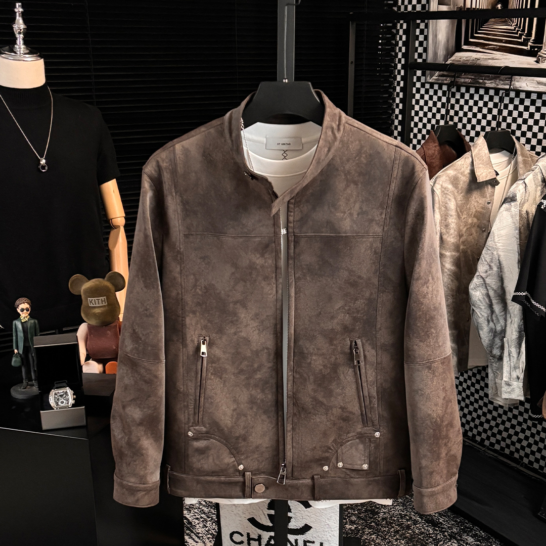 痞帅机车夹克男春季新款潮流复古轻熟风休闲皮衣外套短款百搭上衣