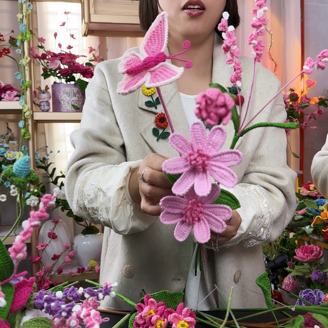 纯手工钩织钩织花束