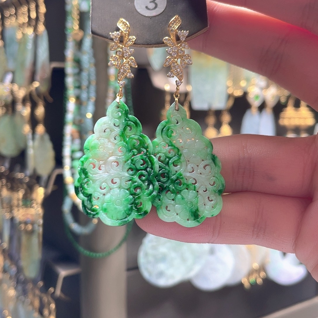 翡翠未镶嵌耳饰翡翠