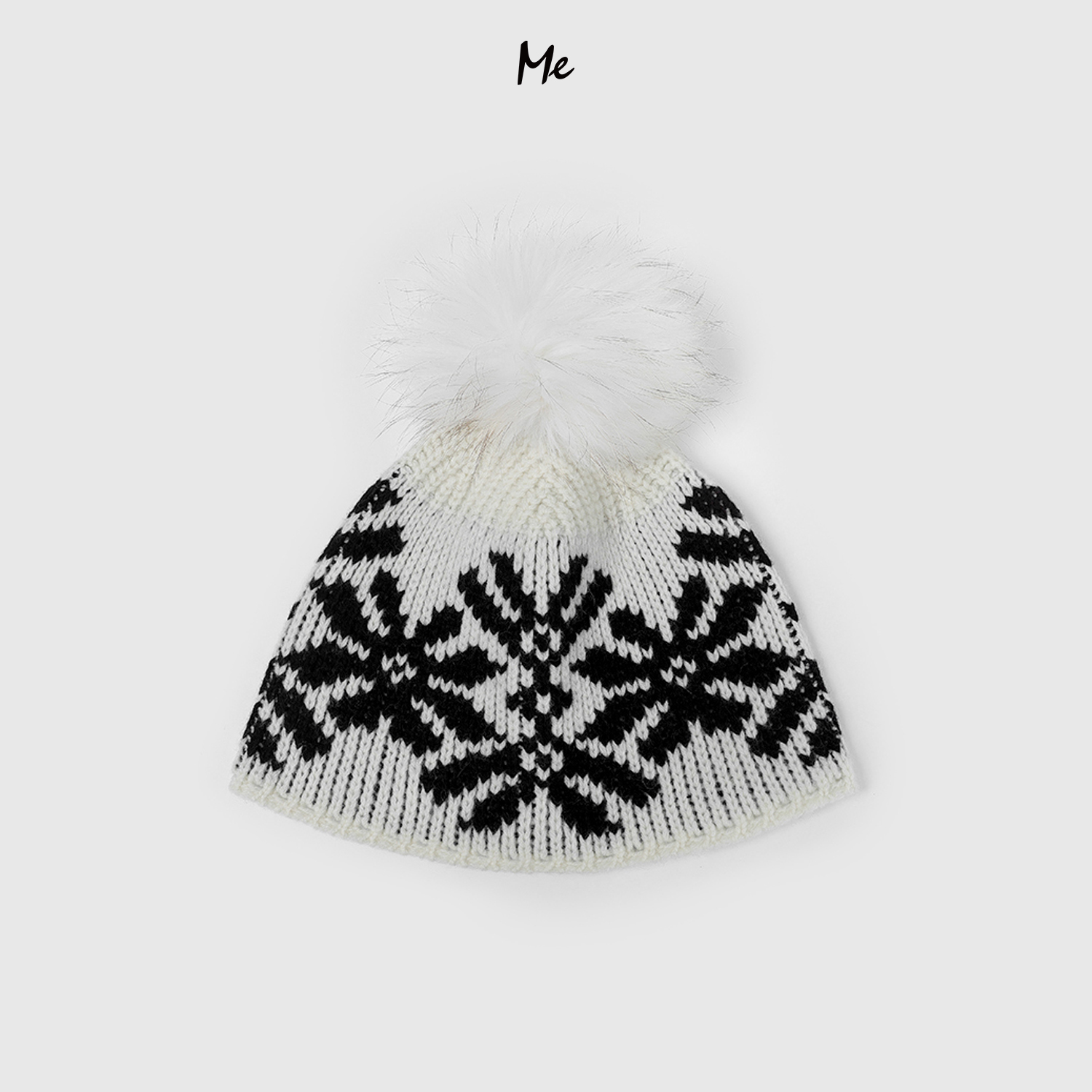 ME【冰岛雪花帽】100绵羊毛复古费尔岛时尚保暖针织帽子MESA5576