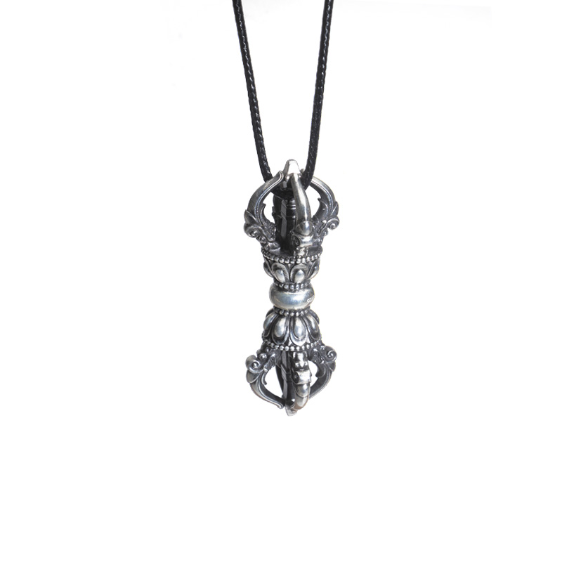 925银银制品 喜三福文创 降魔金刚杵潮流百搭复古手工小众吊坠