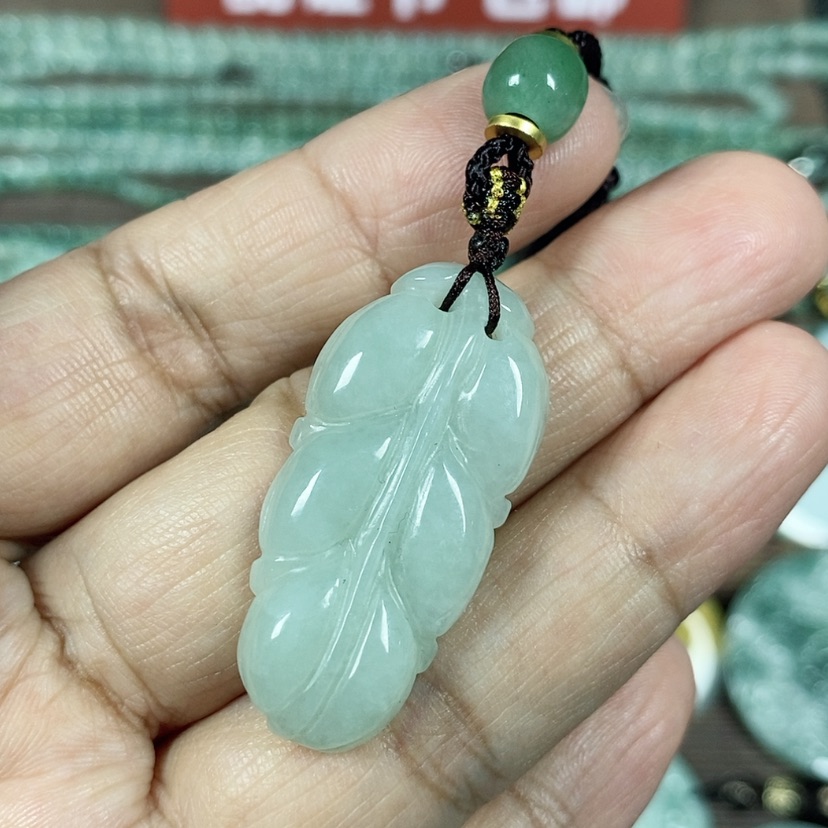 【闪购商品】翡翠颈饰未镶嵌玉吊坠翡翠玉双面金枝玉叶