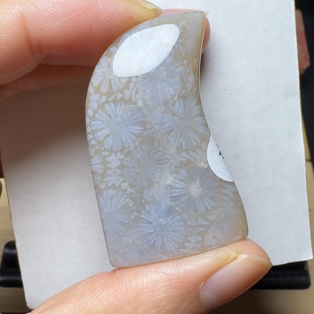 硅化玉灰蓝冰透花未镶嵌