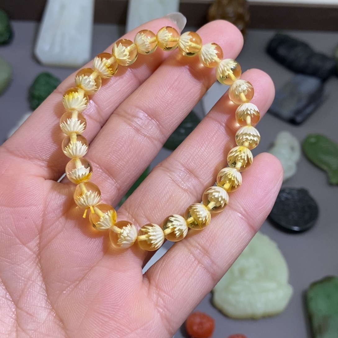 琥珀颈饰未镶嵌精品蜜蜡手串手链