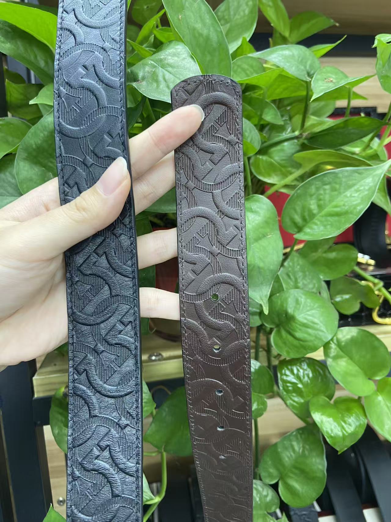 单层纯牛皮皮带+扣头一整套平滑男士腰带皮带百搭时尚休闲真皮带