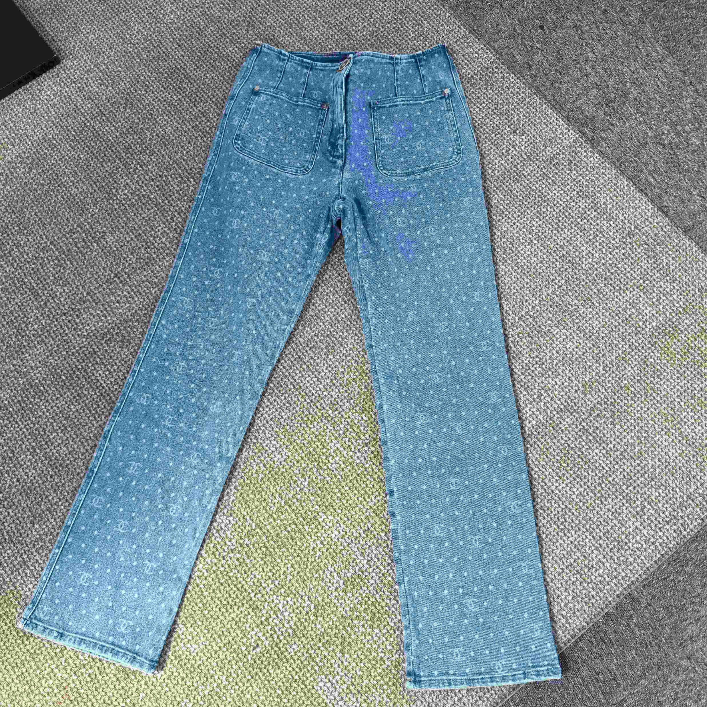 99新 Chanel/香奈儿 A10889 CHANEL 蓝色 牛仔裤 99新 68 臀围86 