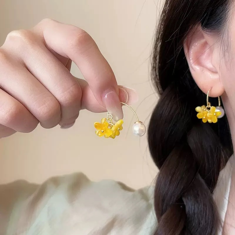 铜合金耳饰 流苏女甜美温柔小众耳坠法式复古百搭显脸瘦耳饰N2683