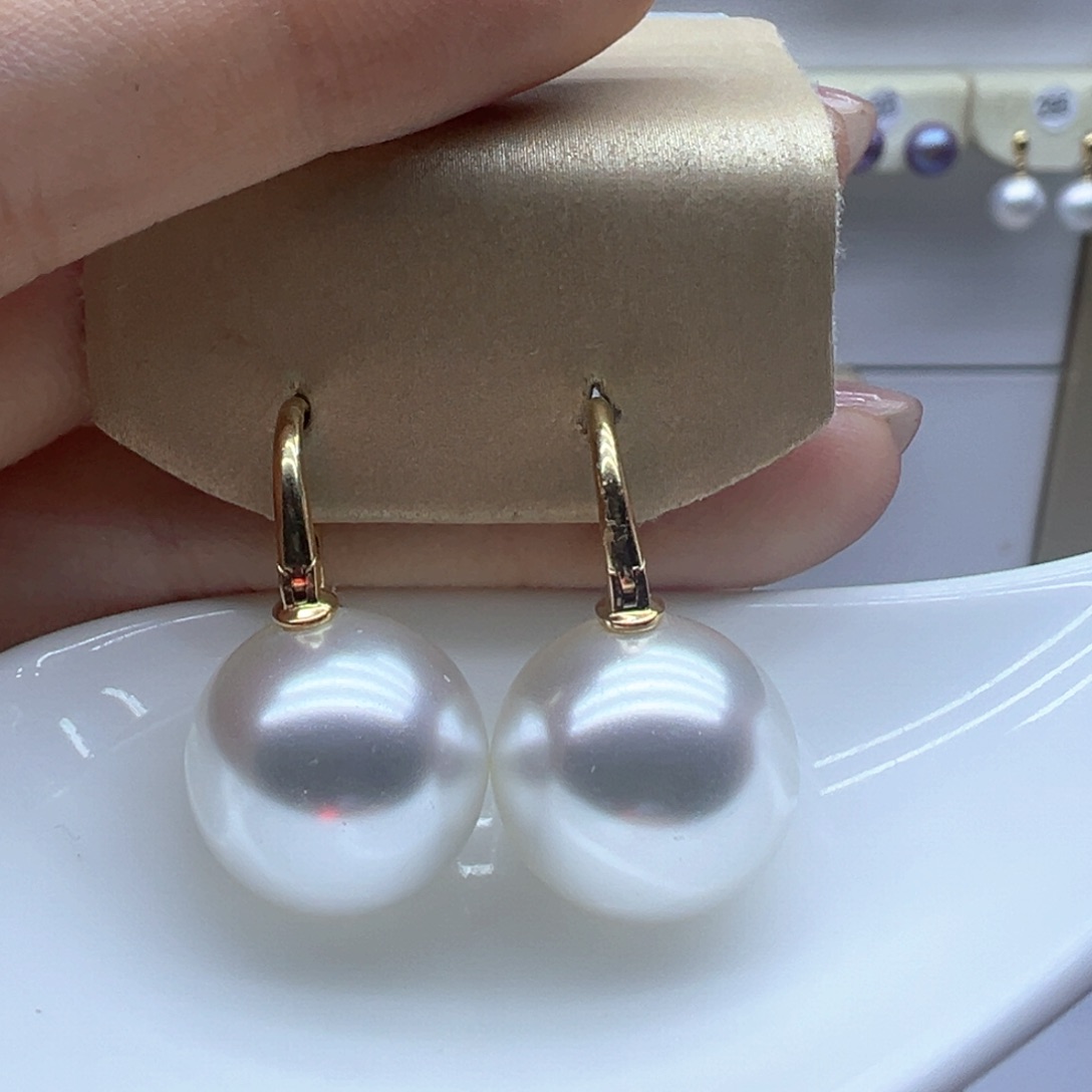 银S925镶嵌淡水珍珠耳饰