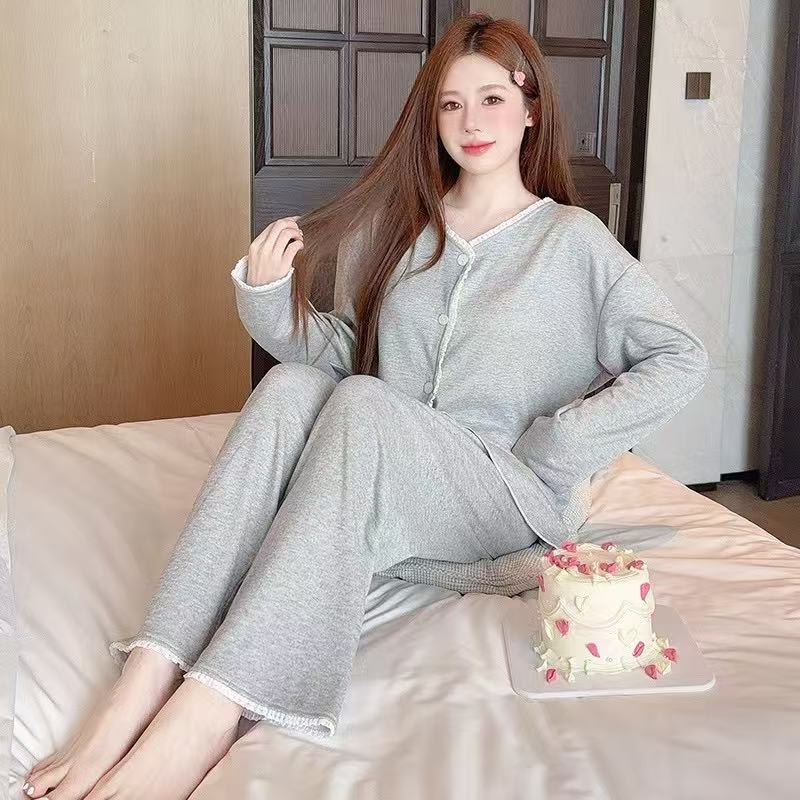 慕斯羊绒棉大码家居服两件套  舒适不起球S457