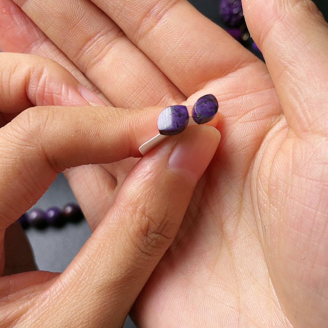 苏纪石（舒俱来）耳环银S925镶嵌