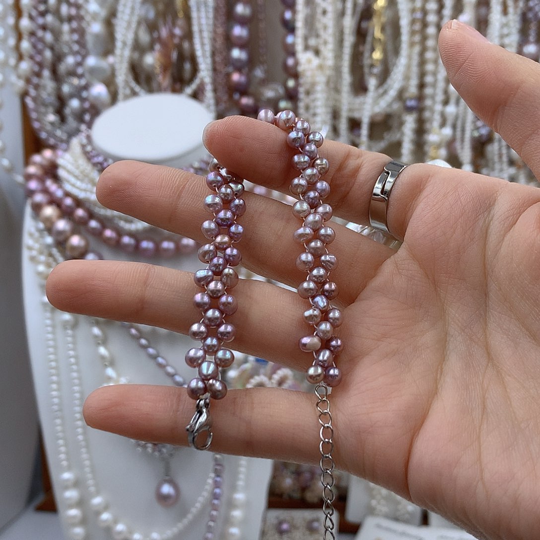 颈饰合金淡水珍珠