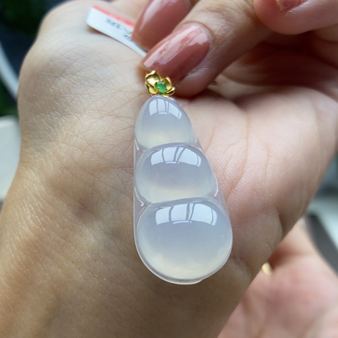 颈饰18K金镶嵌翡翠吊坠39