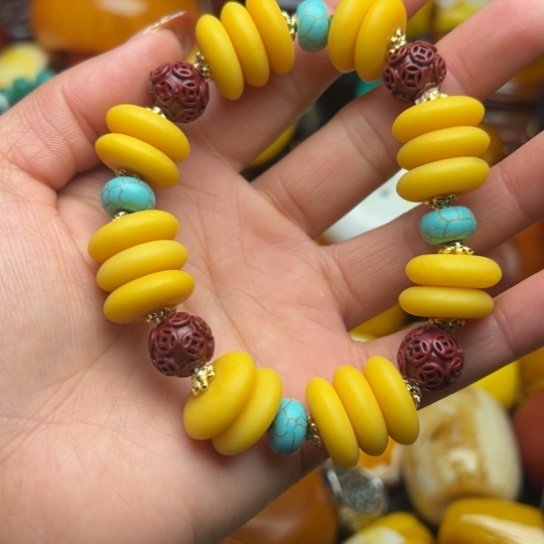 琥珀手串未镶嵌蜜蜡