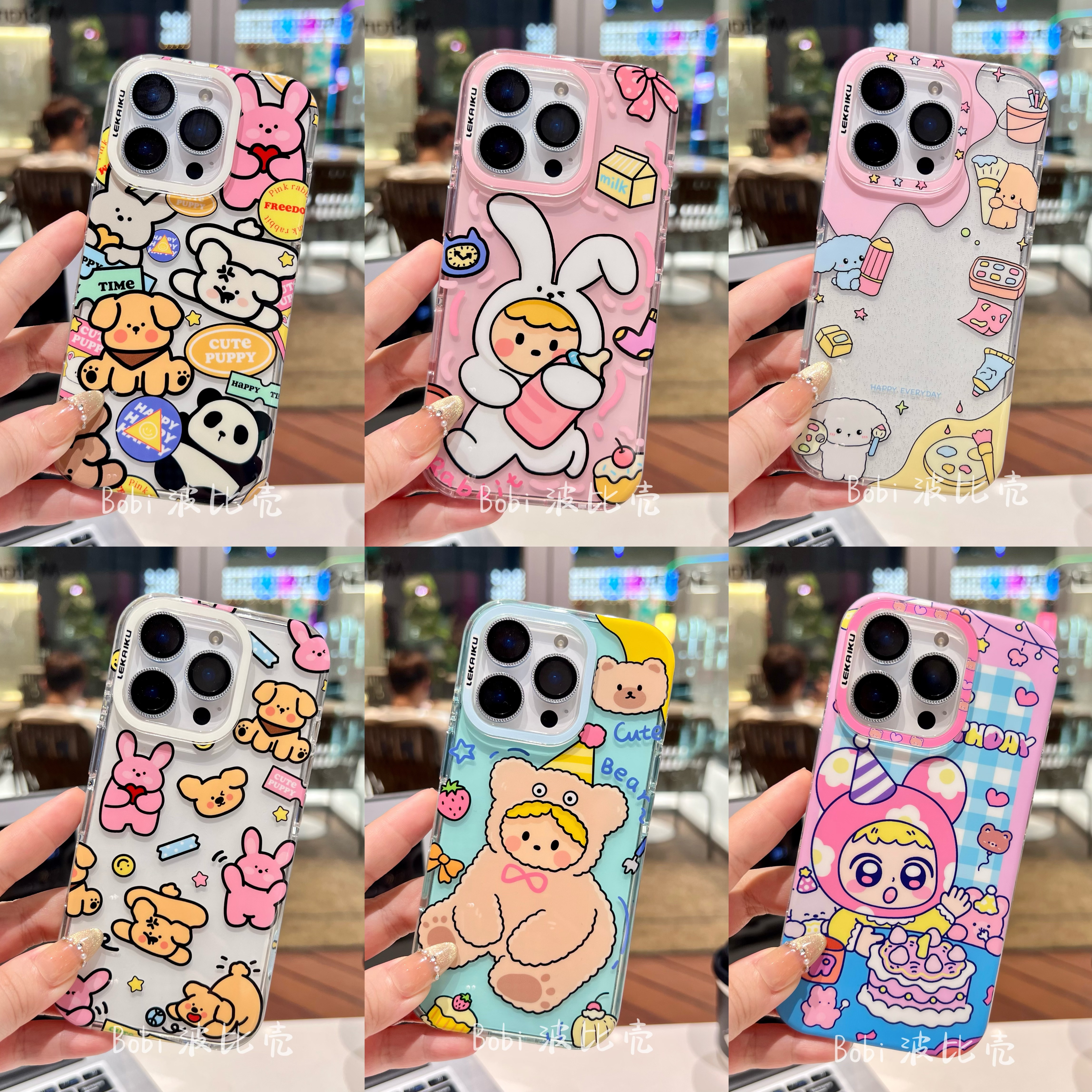 可爱创意涂鸦多巴胺兔子防摔适用于苹果手机壳iphone16pro全包/15