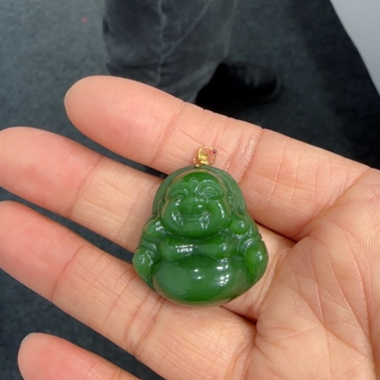 和田玉颈饰18K金镶嵌3.0