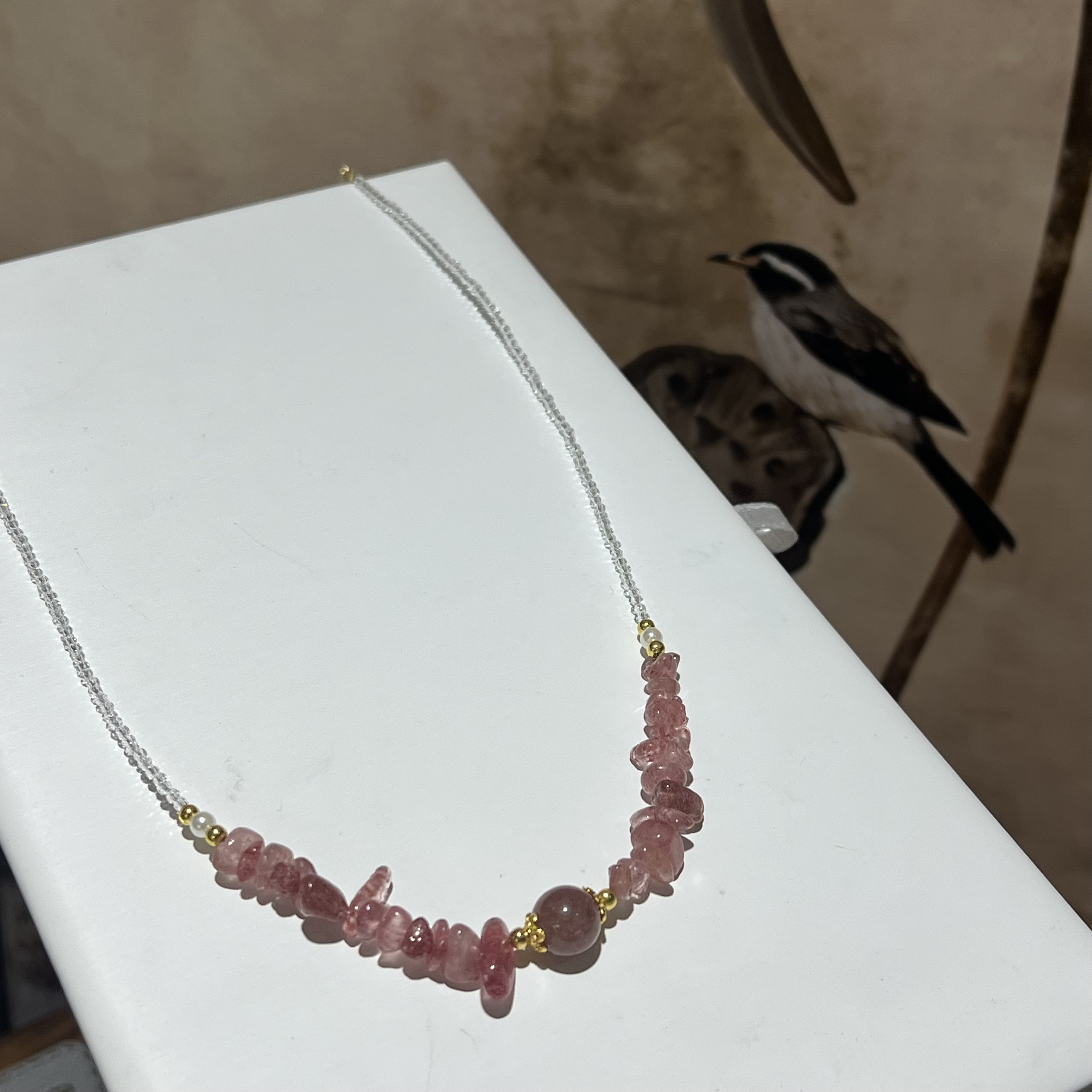 【月月家】BY011天然水晶 原创草莓晶项链 多样性发其一