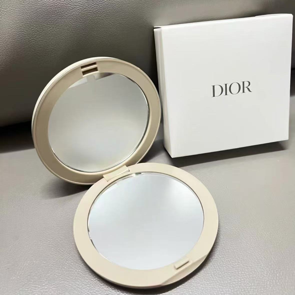 迪奥【K135】高定金丝化妆镜折叠翻盖双面镜补妆神器随身美妆工具