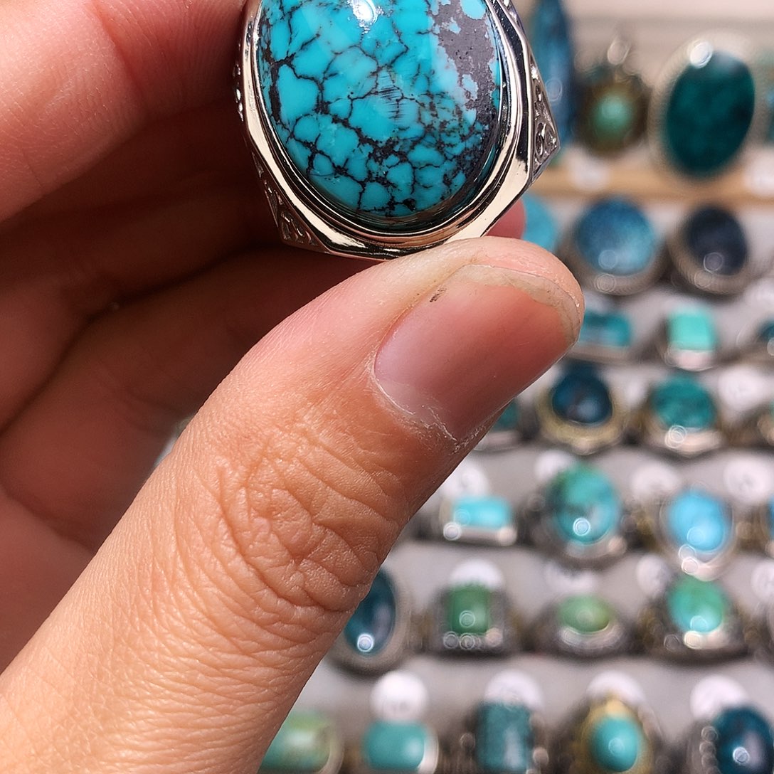 绿松石挂件银S925镶嵌帝*