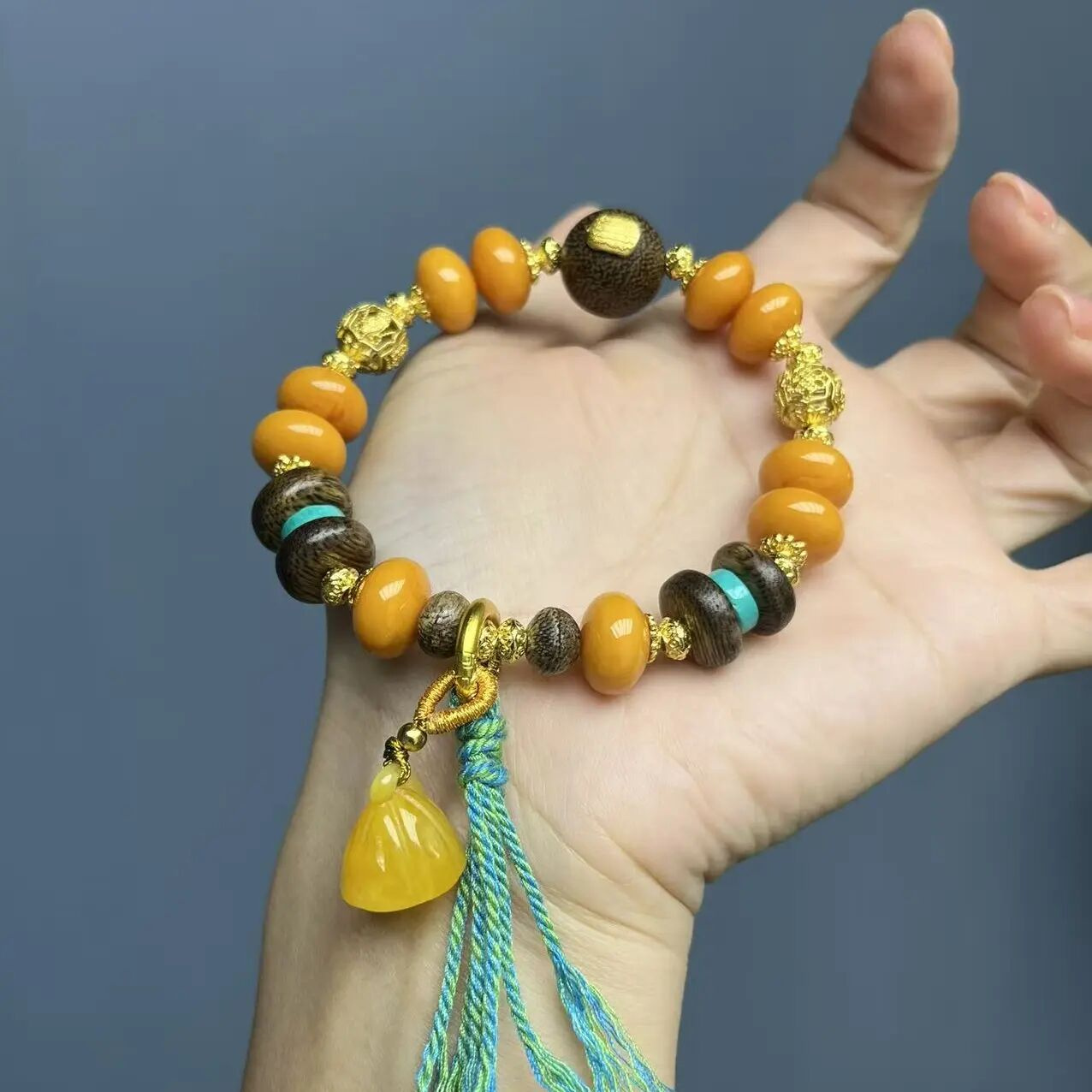 高货diy算盘串珠戏珠手链