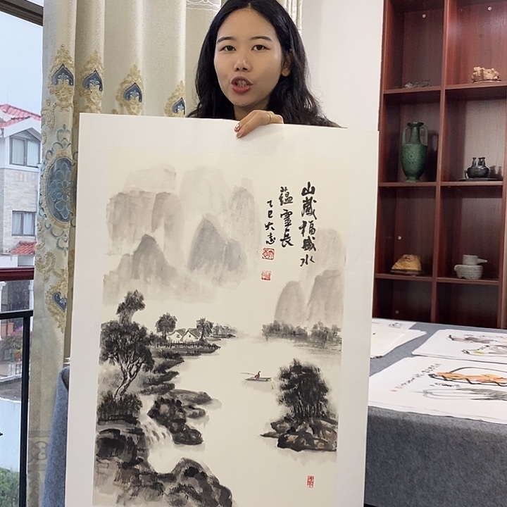 国画纯手绘国画写意作品43*63