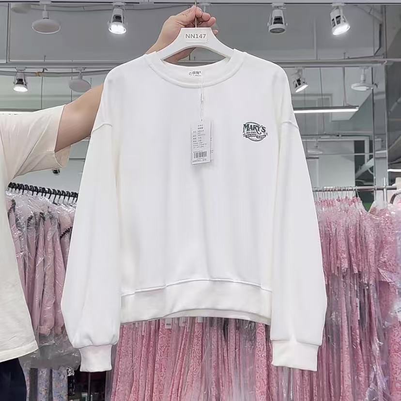 【YZ•衣系列】NN147-时尚女装设计感卫衣百搭休闲圆领宽松重工