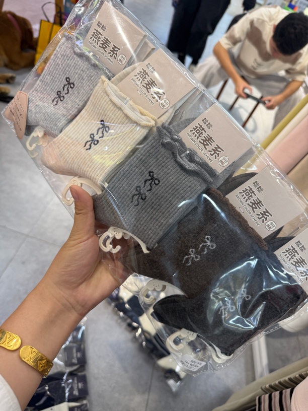 女士棉袜秋冬手工对目中通袜十双组合装