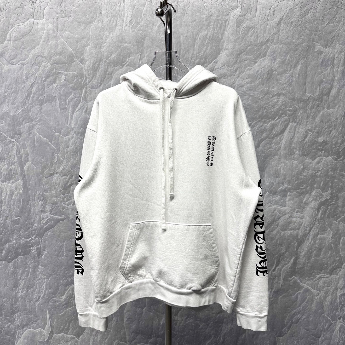 99新 Chrome Hearts/克罗心 双臂梵文连帽卫衣 L码 D19353
