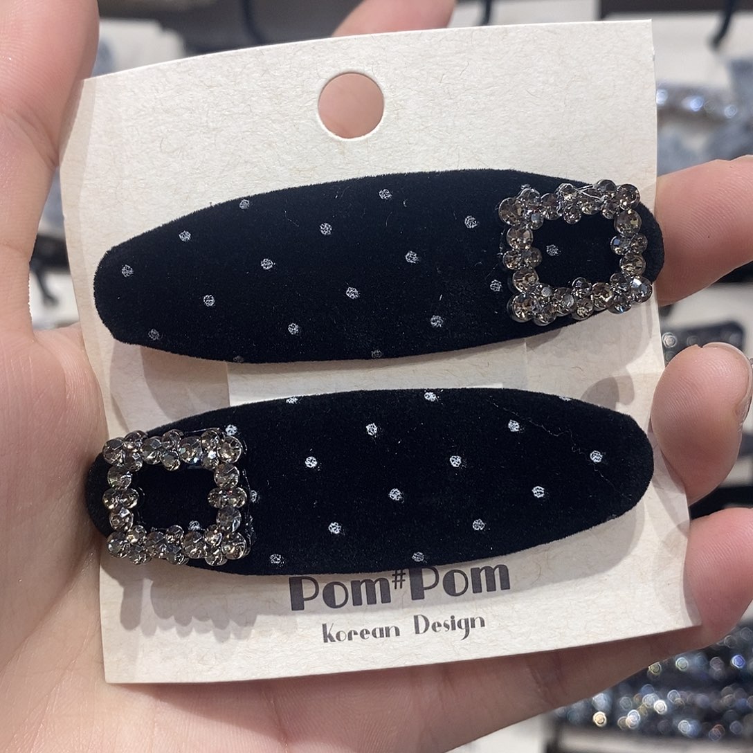 皮质铁合金拜拜夹黑色