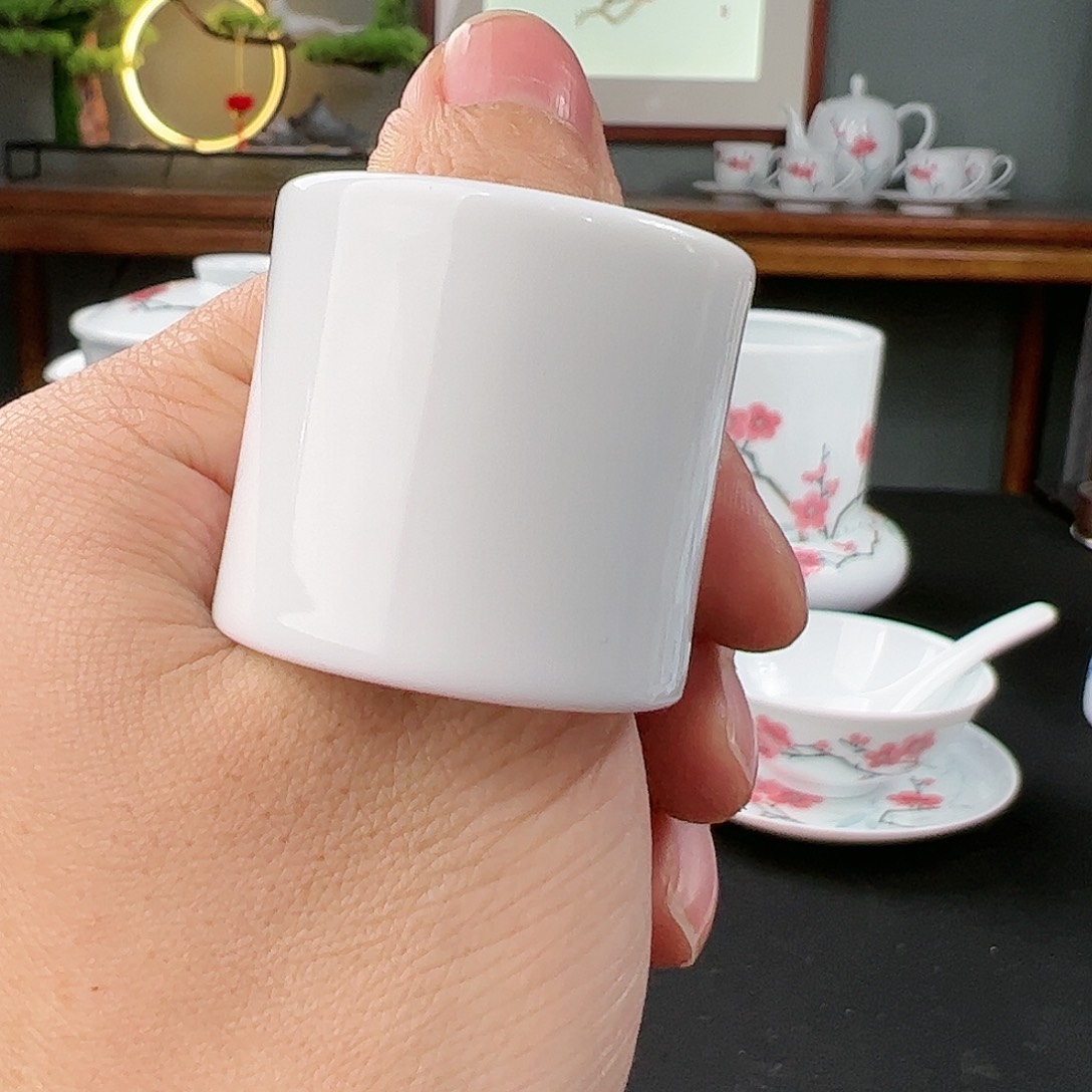 柴窑素胎扳指盖置