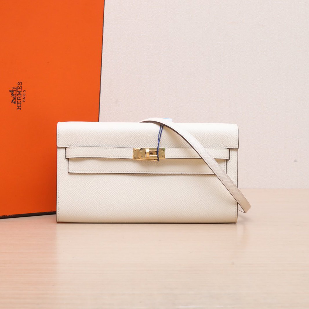 99新 Hermes/爱马仕 小花Jerry活动Kelly To Go I2奶油白 U刻包
