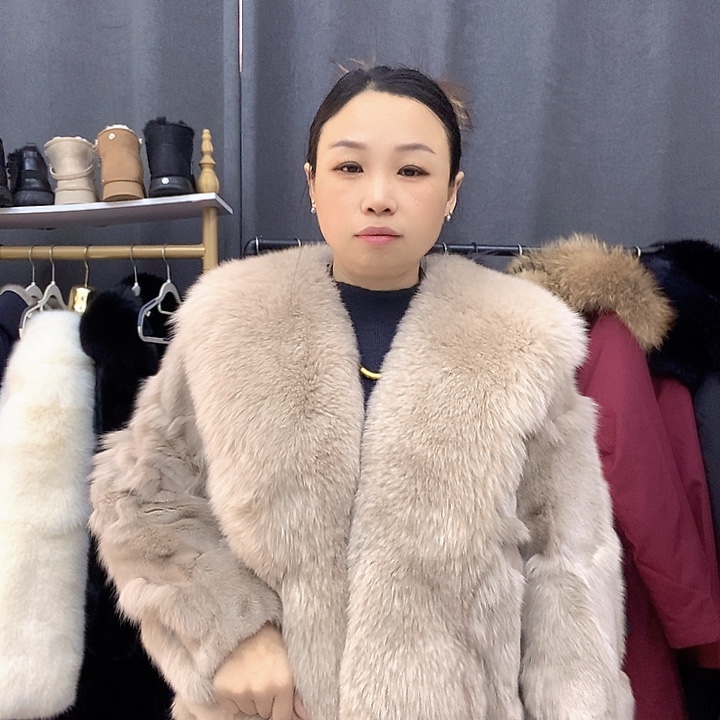 兔皮温****?狐狸毛皮草外套女装