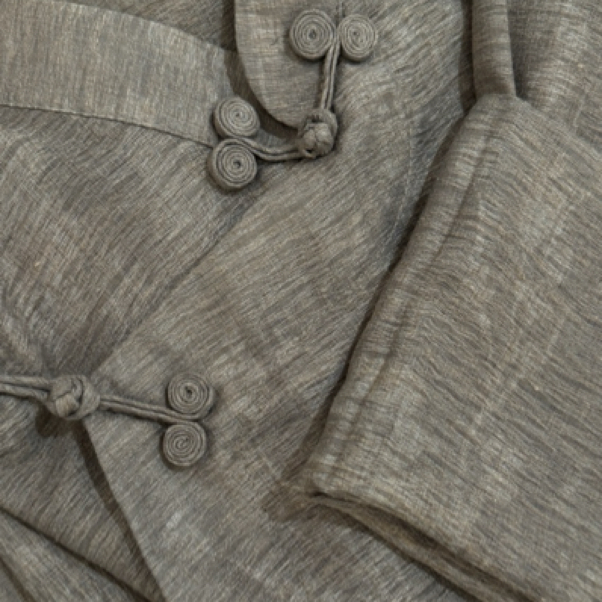 扎溪卡 灰色棉麻藏式手工衬衣