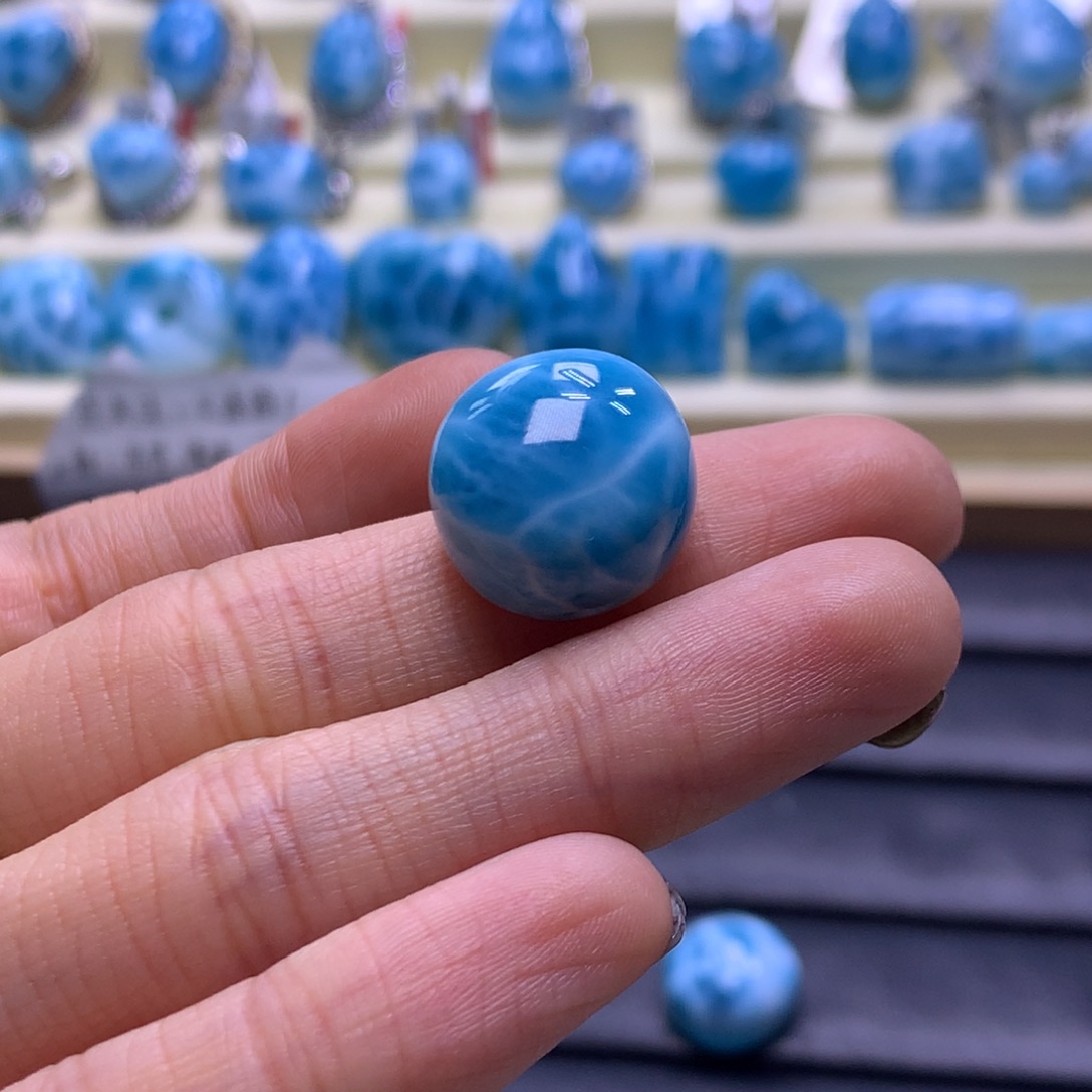 针钠钙石（海纹石）未镶嵌珠宝奇石蛋面裸石