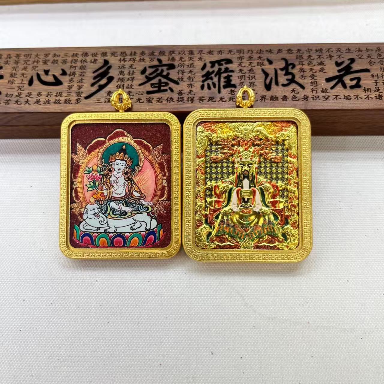 钛钢双面唐卡2026马年朱砂本命佛是十二生肖守护神