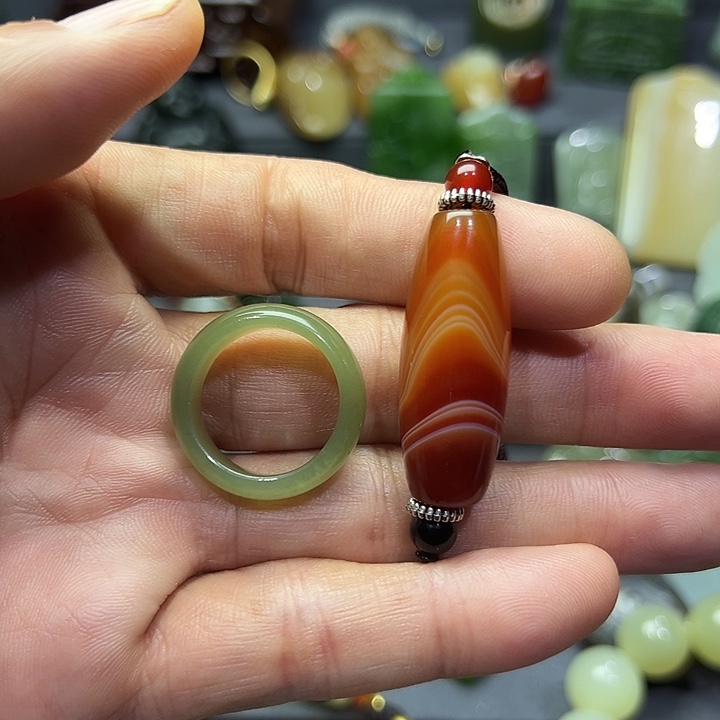 …***嗯和田玉（黄玉）未镶嵌戒指