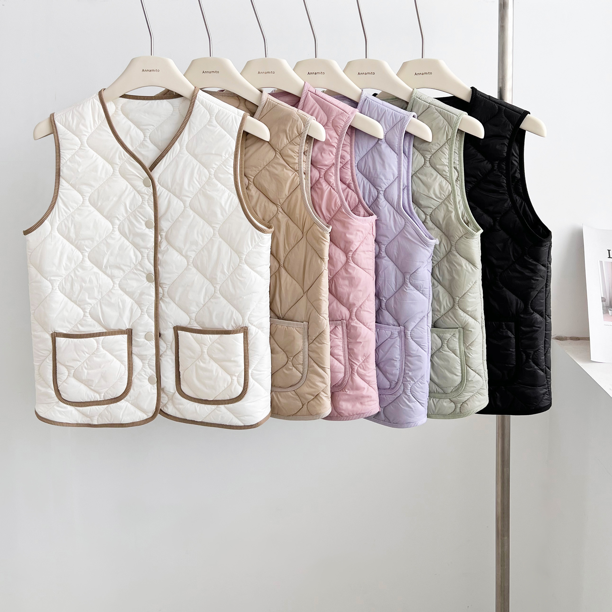 轻量零着感女士羊毛·轻绒衣马甲外套F8178