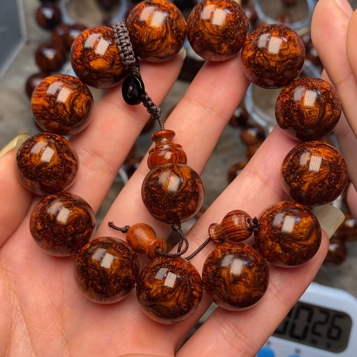 黄花梨/降香黄檀苍*紫油梨成品加工手串