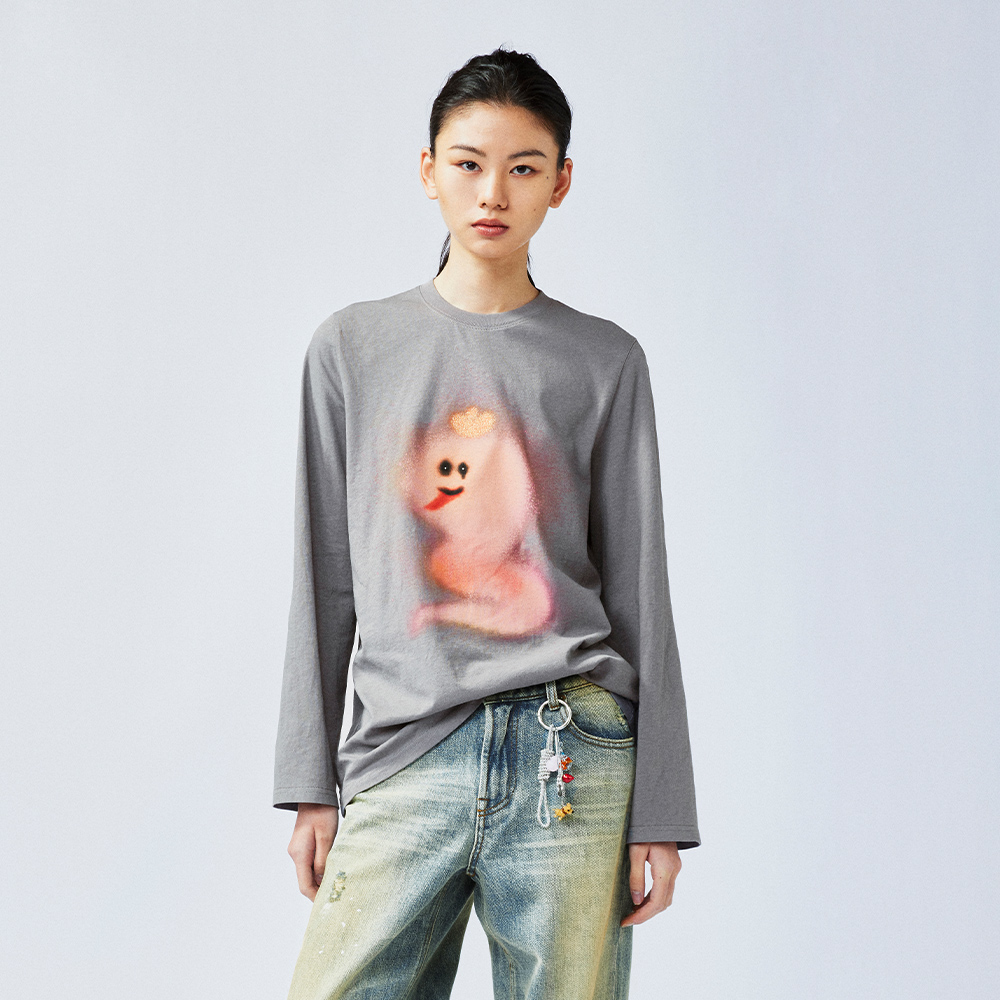 UOOYAA/乌丫2025春季新款轻松招财蛇长袖T恤UY25122T141130