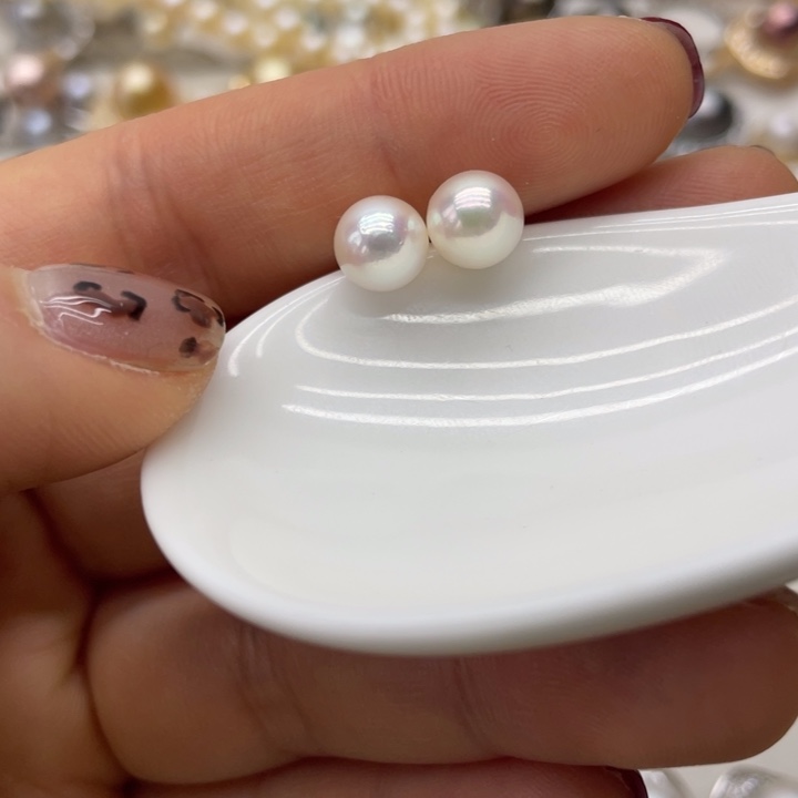 海水珍珠耳饰银S925镶嵌