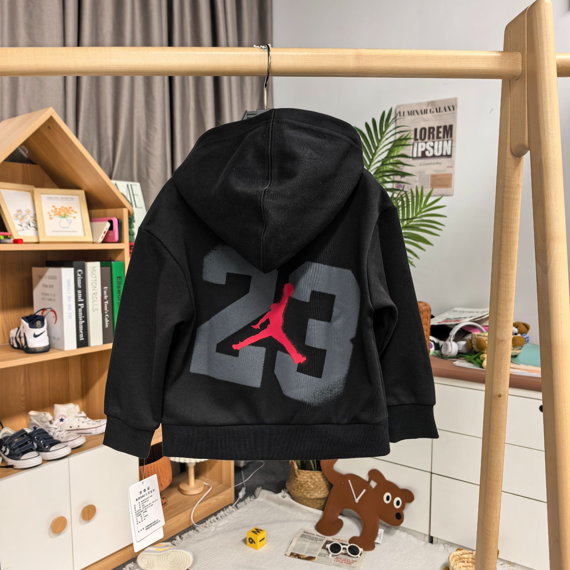 【官方旗舰】AIR JORDAN春秋休闲时尚童装卫衣男童加绒连帽卫衣F428