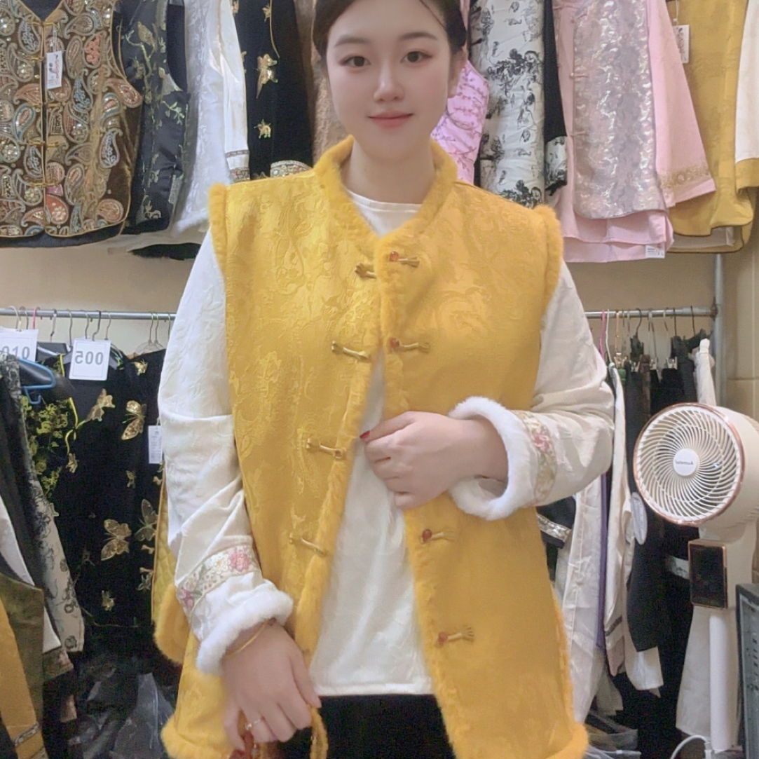 【晓林】秋冬网红妈妈加棉新款新中式国风盘扣加棉马甲