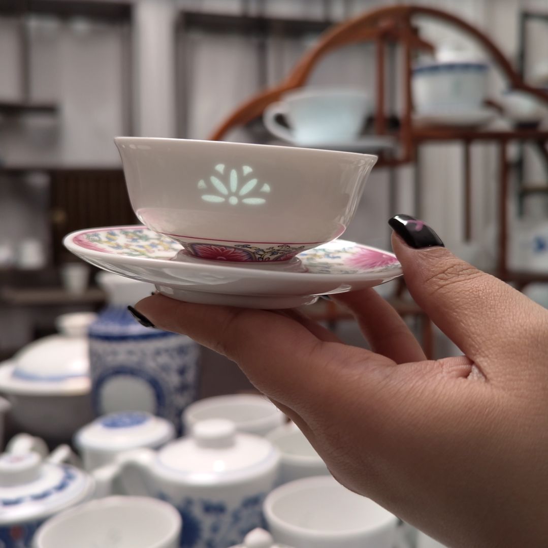 陶瓷金粉年华小杯一杯一碟