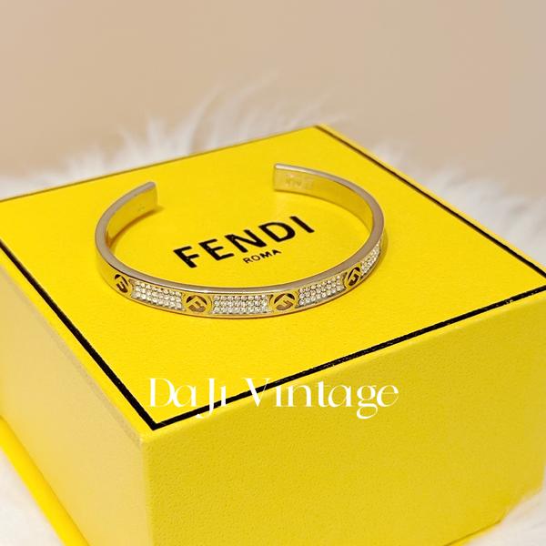 99新 FENDI/芬迪 大吉中古/Fendi芬迪镶钻金色手镯（M码）