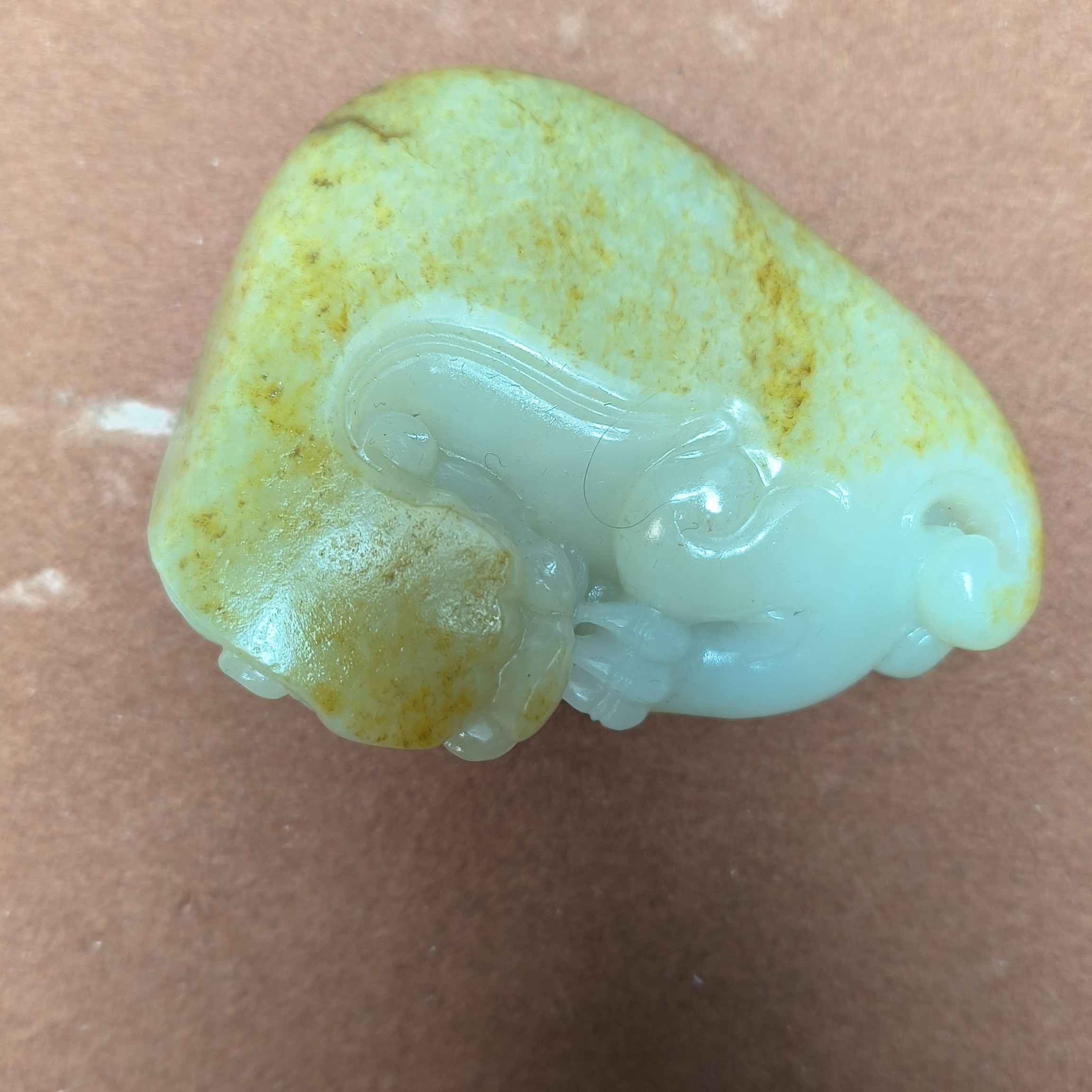 新疆和田玉洒金皮龙龟手把件玉质细腻温润可把玩