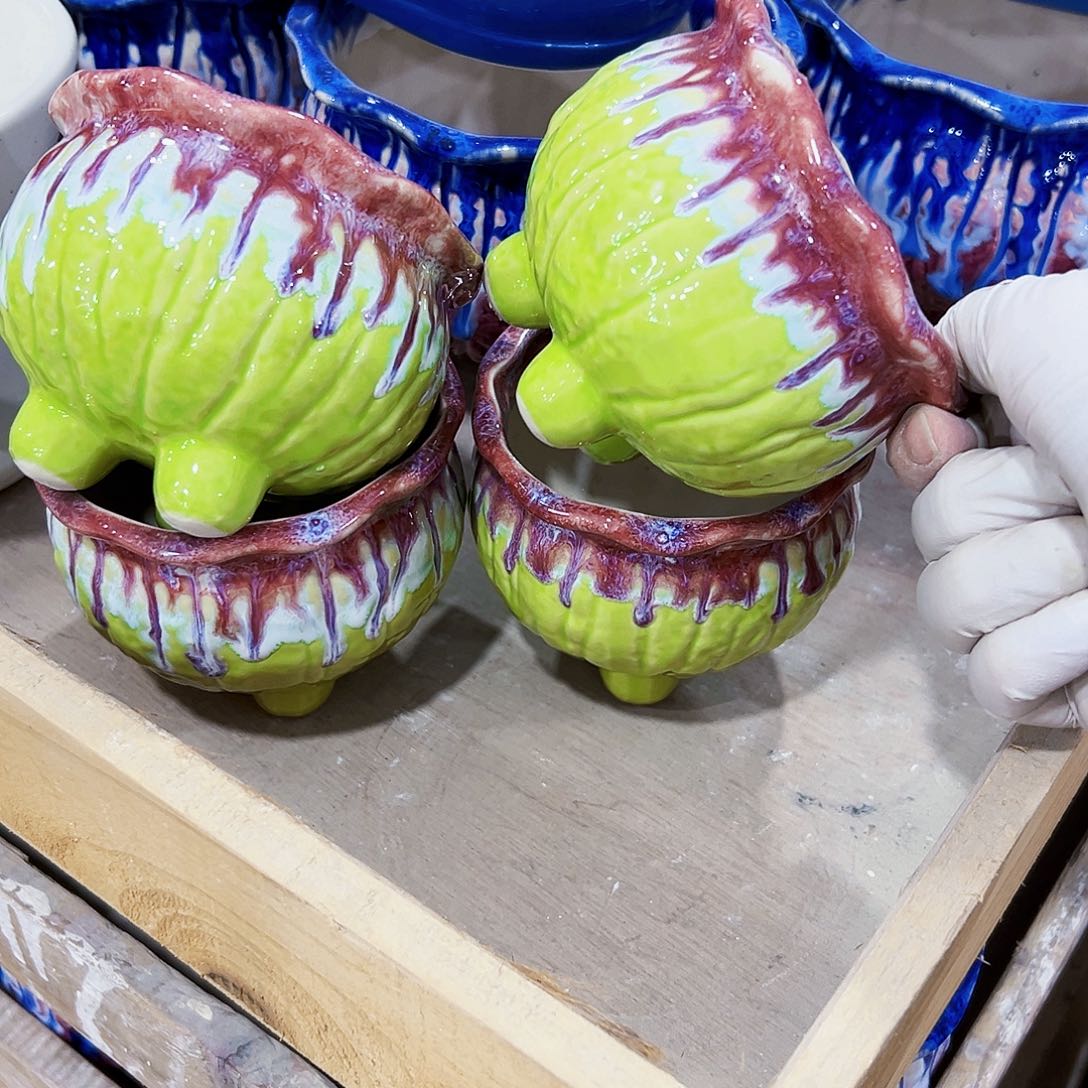 有孔，外贸尾单陶瓷花盆凑单10米包邮